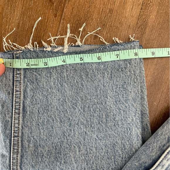 MNG Jeans High Rise Jeans Women’s 6 Ankle Cropped Straight Leg Frayed Light Wash - Picture 4 of 11